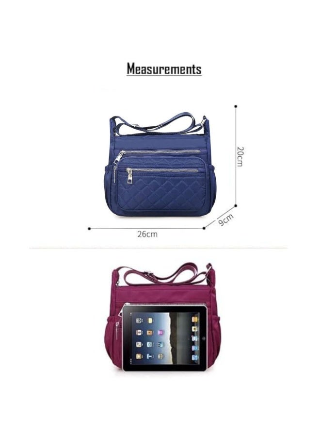 MXM Women Crossbody Shoulder Bag, Waterproof Nylon Handbag, Messenger Carryall Purse for Girls  (Blue) - Image 4